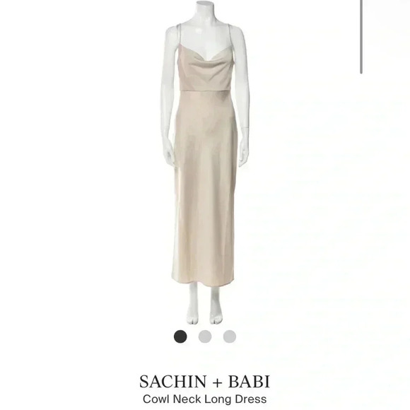 Sachin + Babi Slip Cowl Neck Nude Dress (Bridesmaid) LIKE NEW - Picture 3 of 5